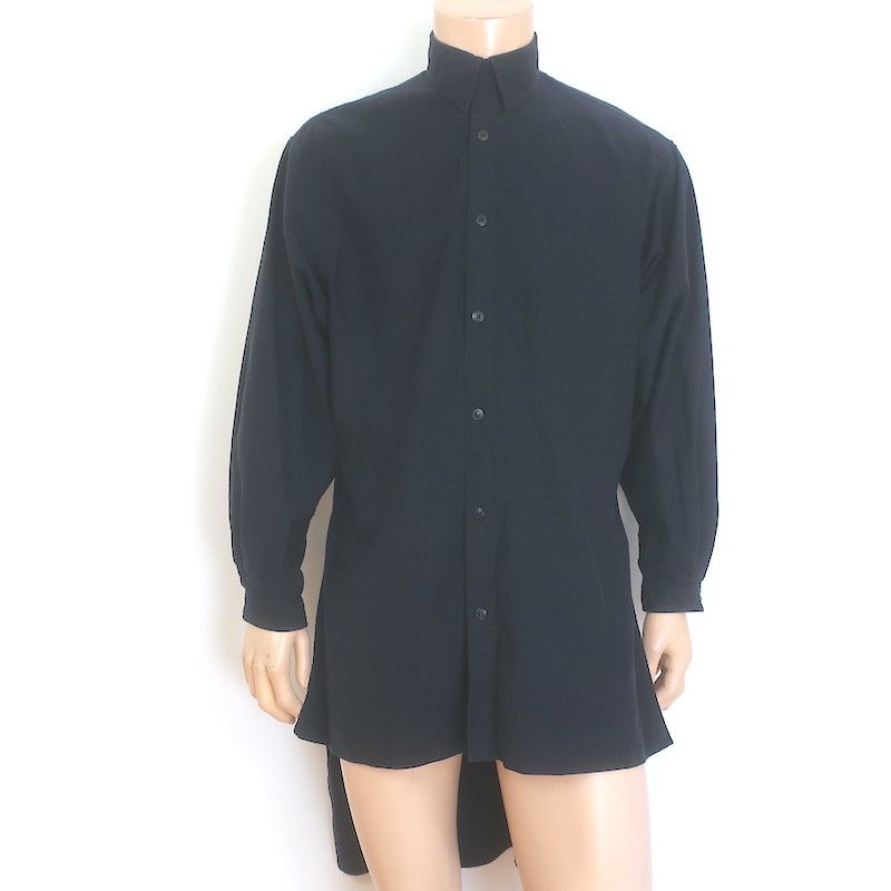 Yohji Yamamoto Yohji Yamamoto Pour Homme Long Staff Shirt Black Size 3 Size US L / EU 52-54 / 3 - 2 Thumbnail