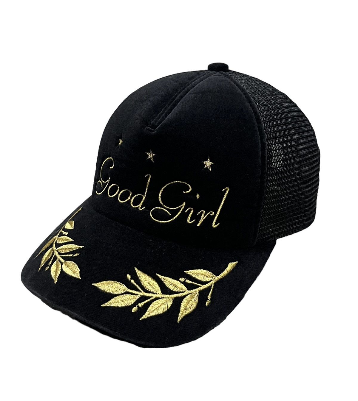 Velvet FYE🔥90’s GOOD GIRL Hybrid Velvet Trucker Hat Hysteric Style Size ONE SIZE - 4 Thumbnail