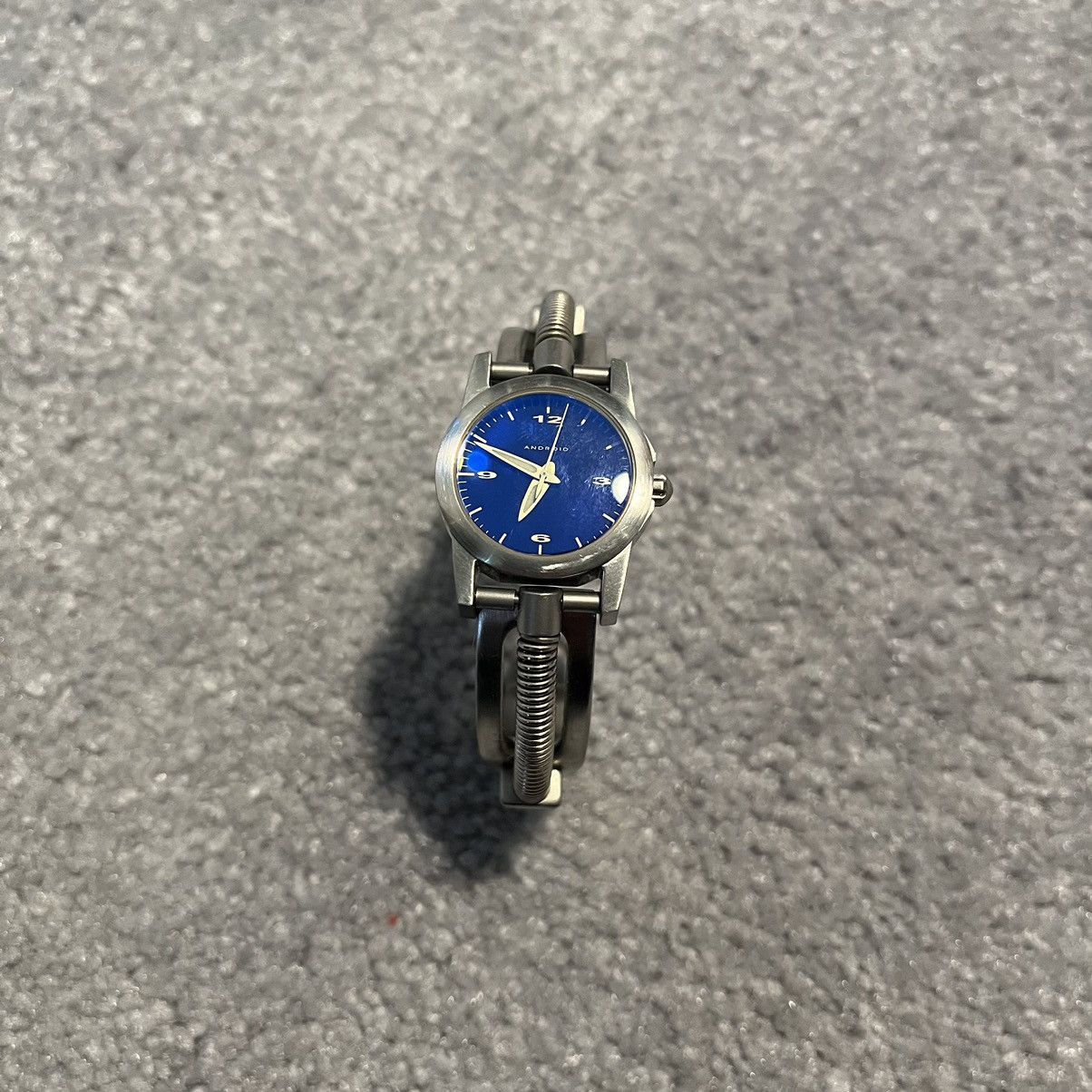 Japanese Brand Android USA Steampunk Clasp Band Rare Silver Blue Watch Size ONE SIZE - 1 Thumbnail