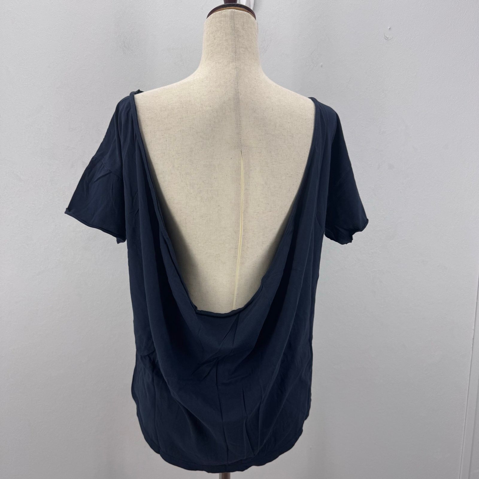 OAK OAK Women's Deep Cowl Tee Cotton sz M Navy Slouchy Beachy Size M / US 6-8 / IT 42-44 - 6 Thumbnail