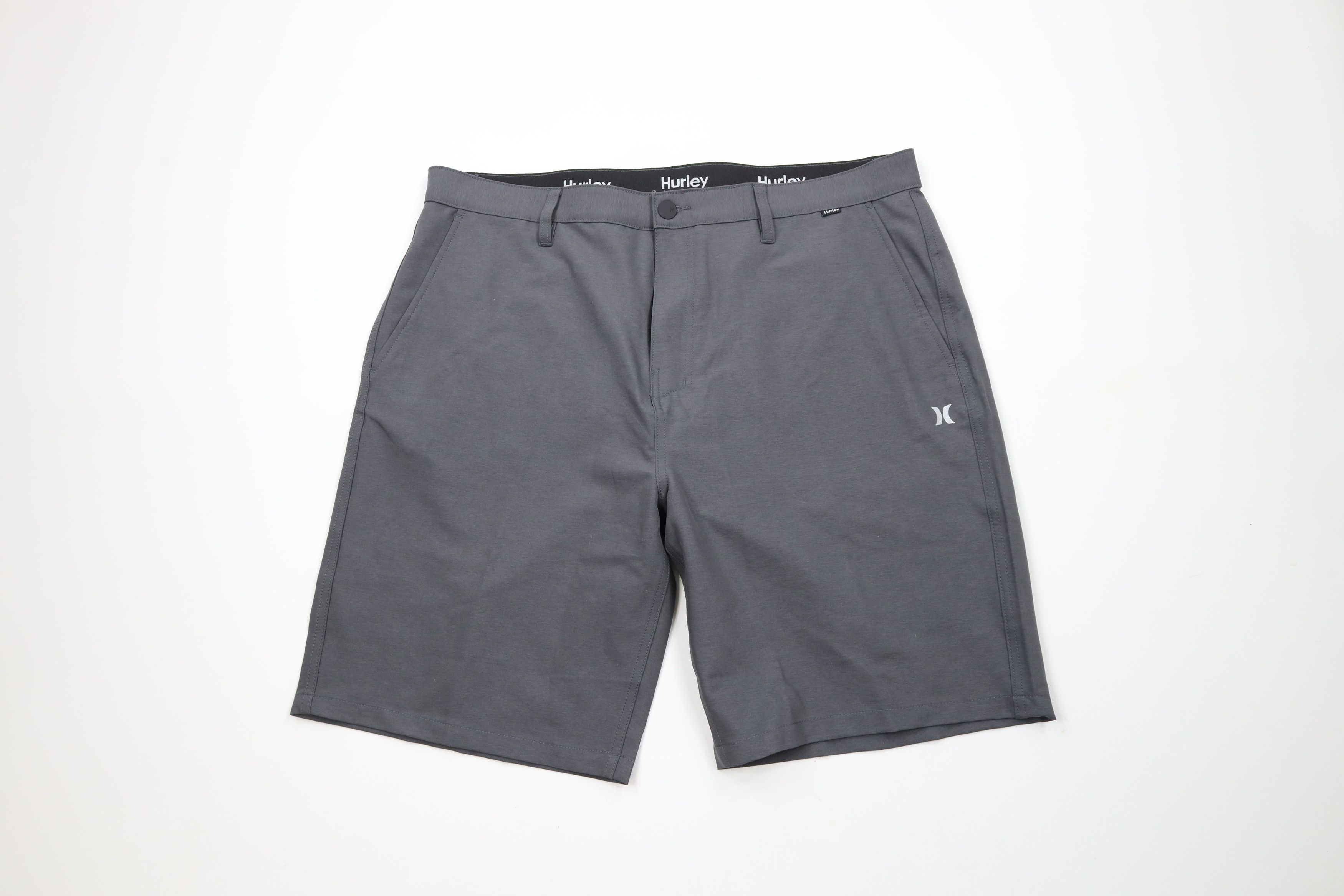 Hurley × Vintage Hurley Spell Out Reflective Logo Stretch Shorts Heather Gray Size US 38 / EU 54 - 1 Thumbnail