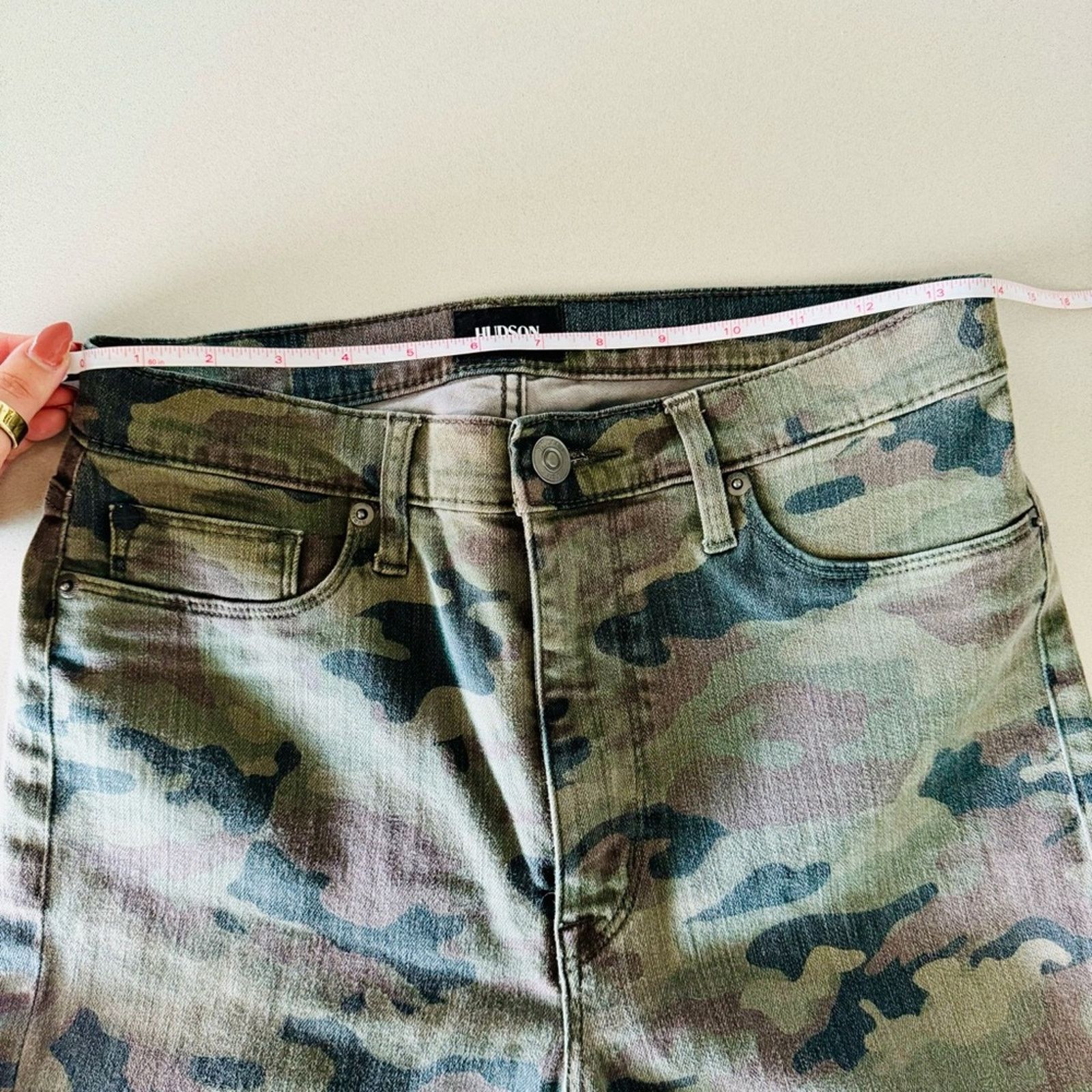 Hudson HUDSON Tan Olive Camo High Rise Super Skinny Leg Denim Jeans Size 28" / US 6 / IT 42 - 9 Thumbnail