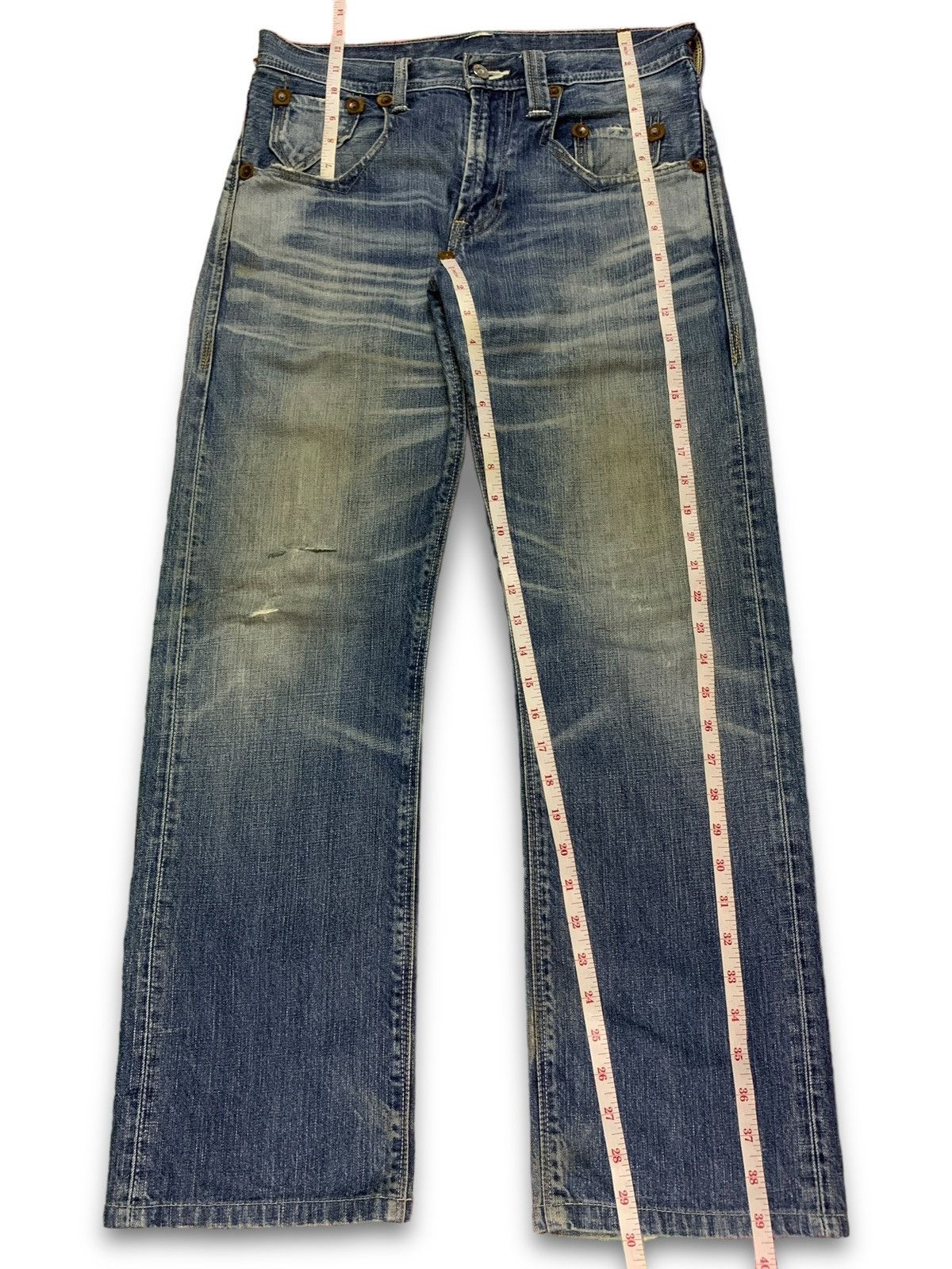 Levi's × Levi's Vintage Clothing Vintage 90s Levis 502 Avant Garde Distressed Baggy Jeans Size US 32 / EU 48 - 11 Thumbnail