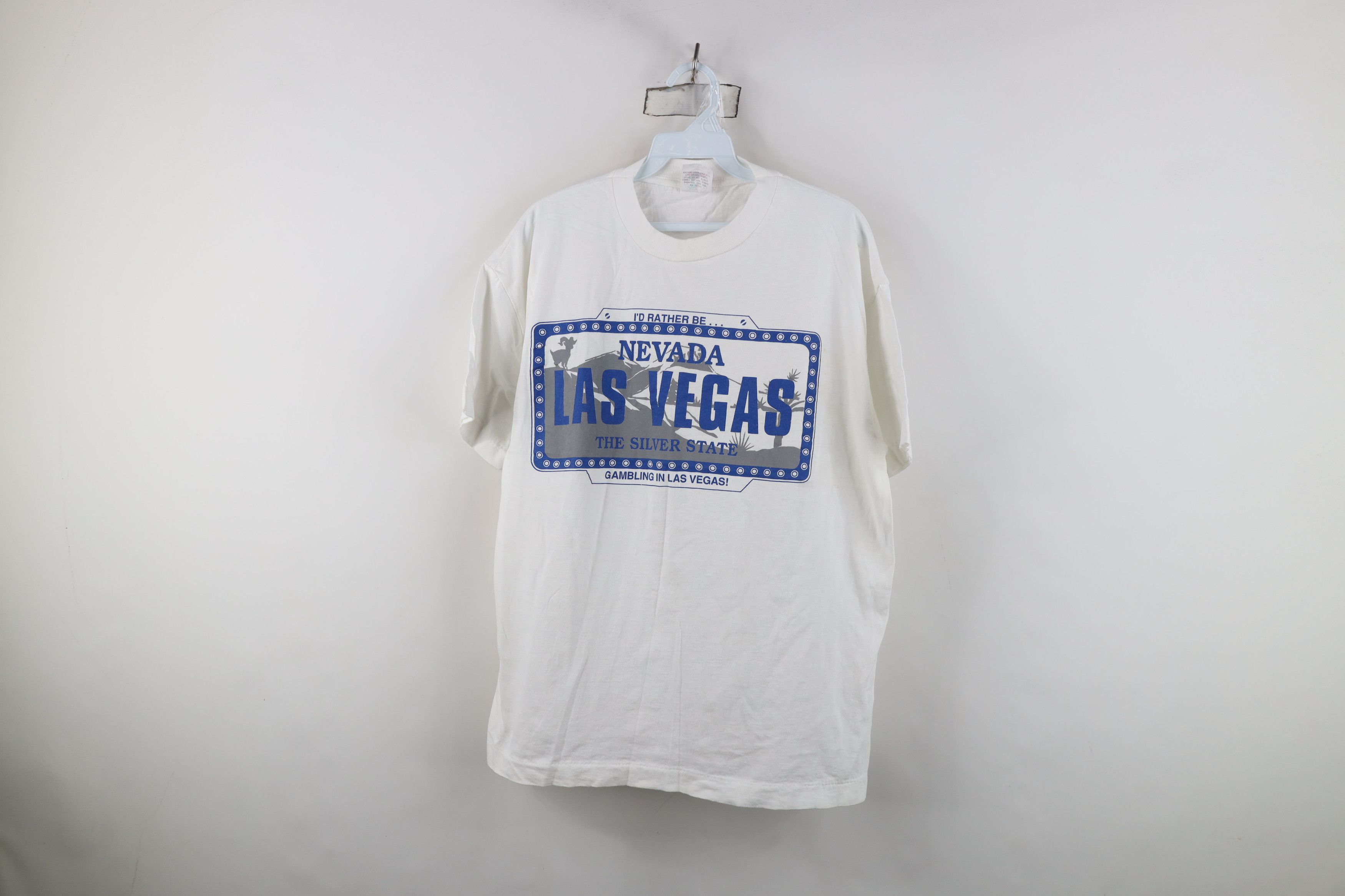 Vintage Vintage 90s Streetwear Nevada Las Vegas License T-Shirt Size US XL / EU 56 / 4 - 1 Thumbnail