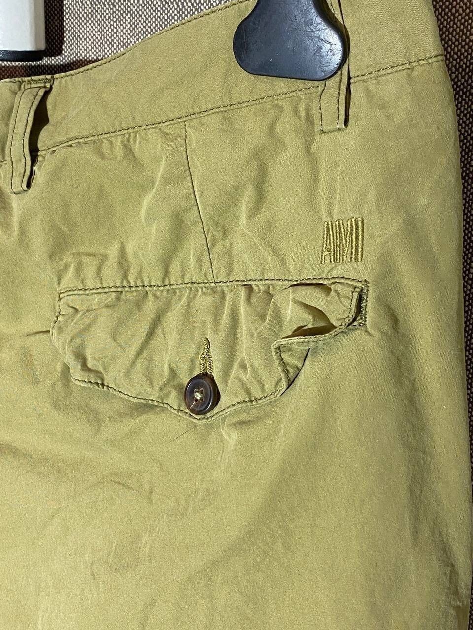 AMI Ami SS16 Pleated Lightweight Trousers In Khaki Size US 32 / EU 48 - 4 Thumbnail