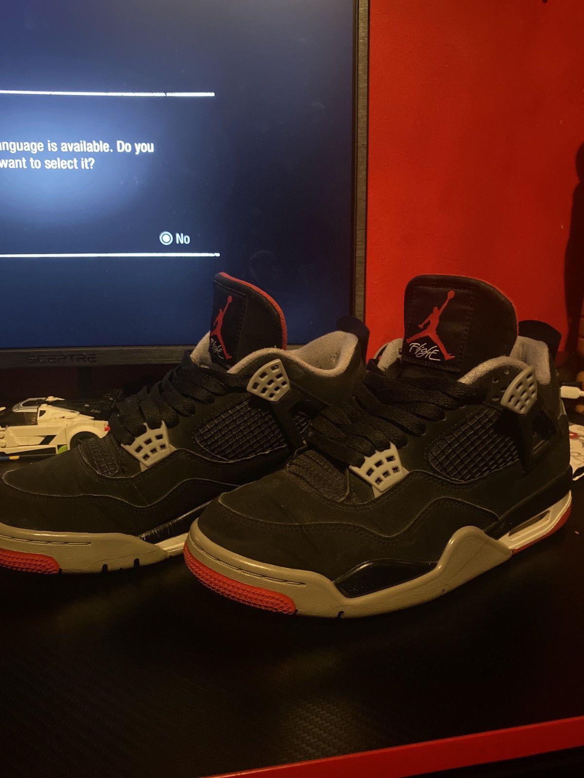 Jordan Brand × Nike Jordan 4 retro bred 2019 Size US 7.5 / EU 40-41 - 2 Thumbnail