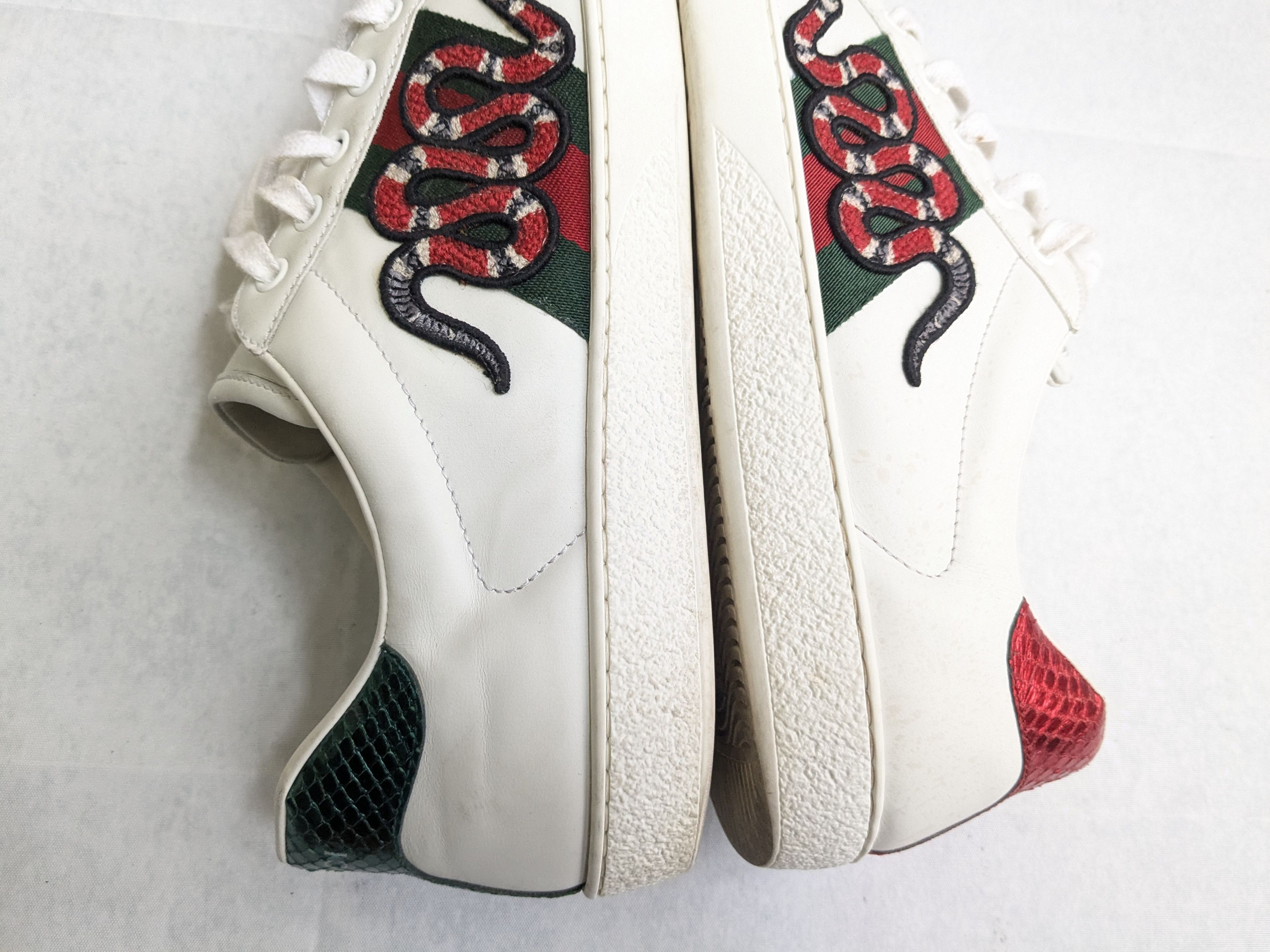 Gucci Gucci Ace Sneakers Snake White 10.5 Low Tops Leather Size US 10.5 / EU 43-44 - 11 Thumbnail