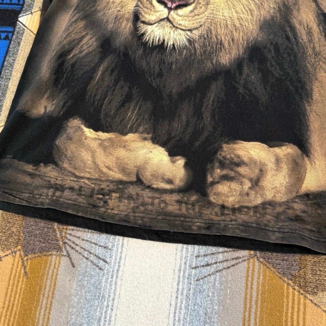 Vintage VINTAGE Radical Nature Lion Animal All Over Print T-Shirt XL Men Black 90s Outdoor Nature AOP Size US XL / EU 56 / 4 - 5 Thumbnail