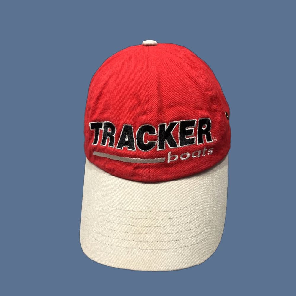 Vintage Tracker Boats Red Beige Embroidered Adjustable Strapback Cap Hat Size ONE SIZE - 1 Thumbnail