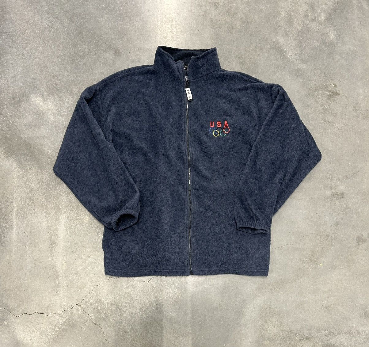 USA Olympics × Vintage Vintage Navy blue fleece jacket USA Olympic Games logo Size US XXL / EU 58 / 5 - 1 Thumbnail