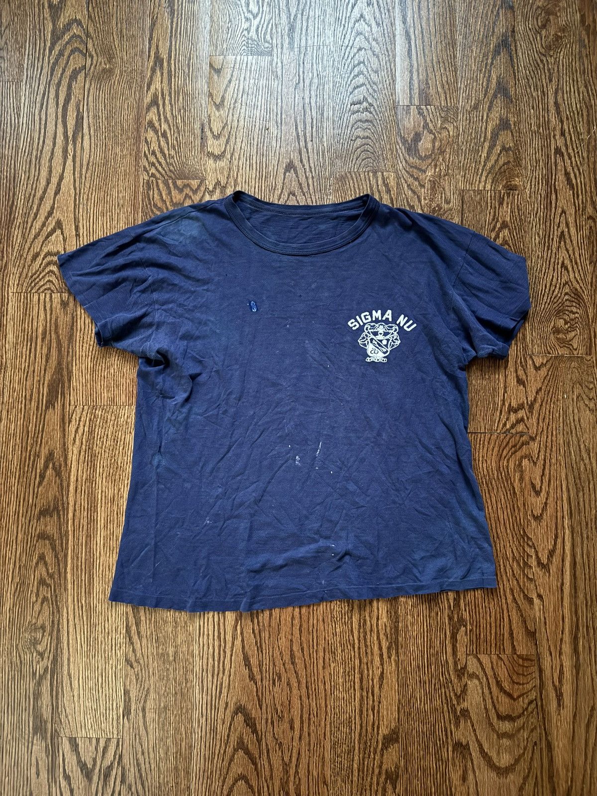 Vintage Navy Blue Sigma Nu fraternity t-shirt Size US M / EU 48-50 / 2 - 1 Thumbnail