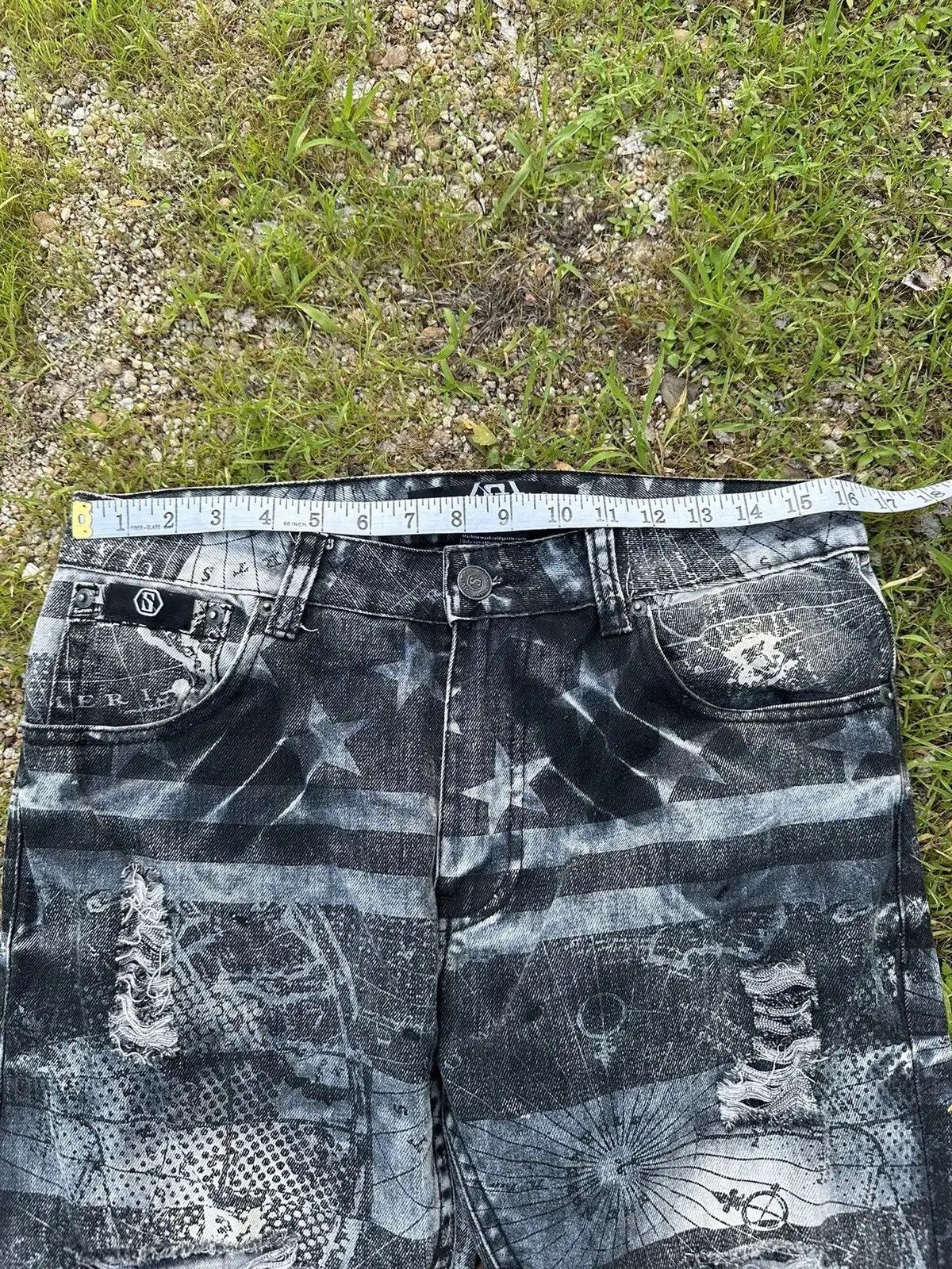 Tornado Mart STEALS🔥SWITCH REMARKABLE JEANS RIPPED FULL PRINT DENIM PANTS Size US 32 / EU 48 - 8 Thumbnail