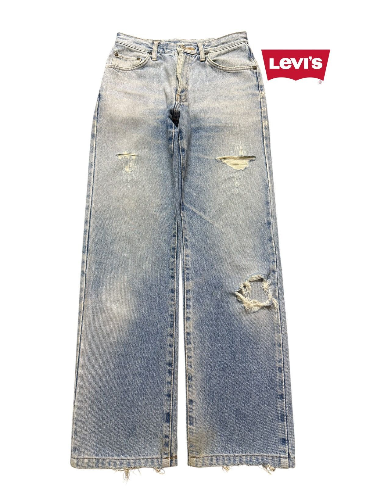 Edwin Vintage 90s Edwin Blue Faded Wash Distressed Straight Leg Size 27" / US 4 / IT 40 - 1 Thumbnail
