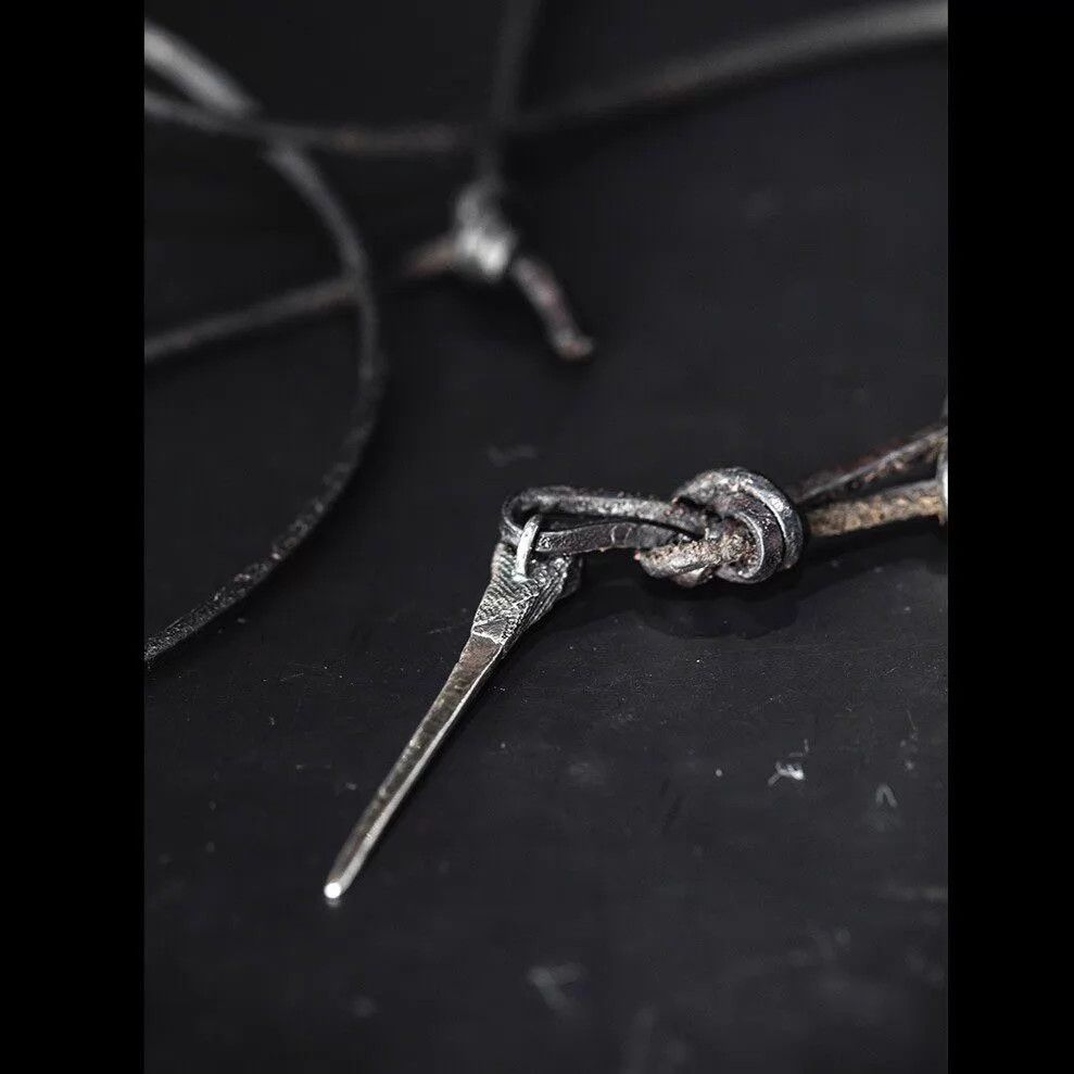 DETAJ Detaj SilverBlack Silver Needle Cowhide Necklace OS Size ONE SIZE - 2 Thumbnail