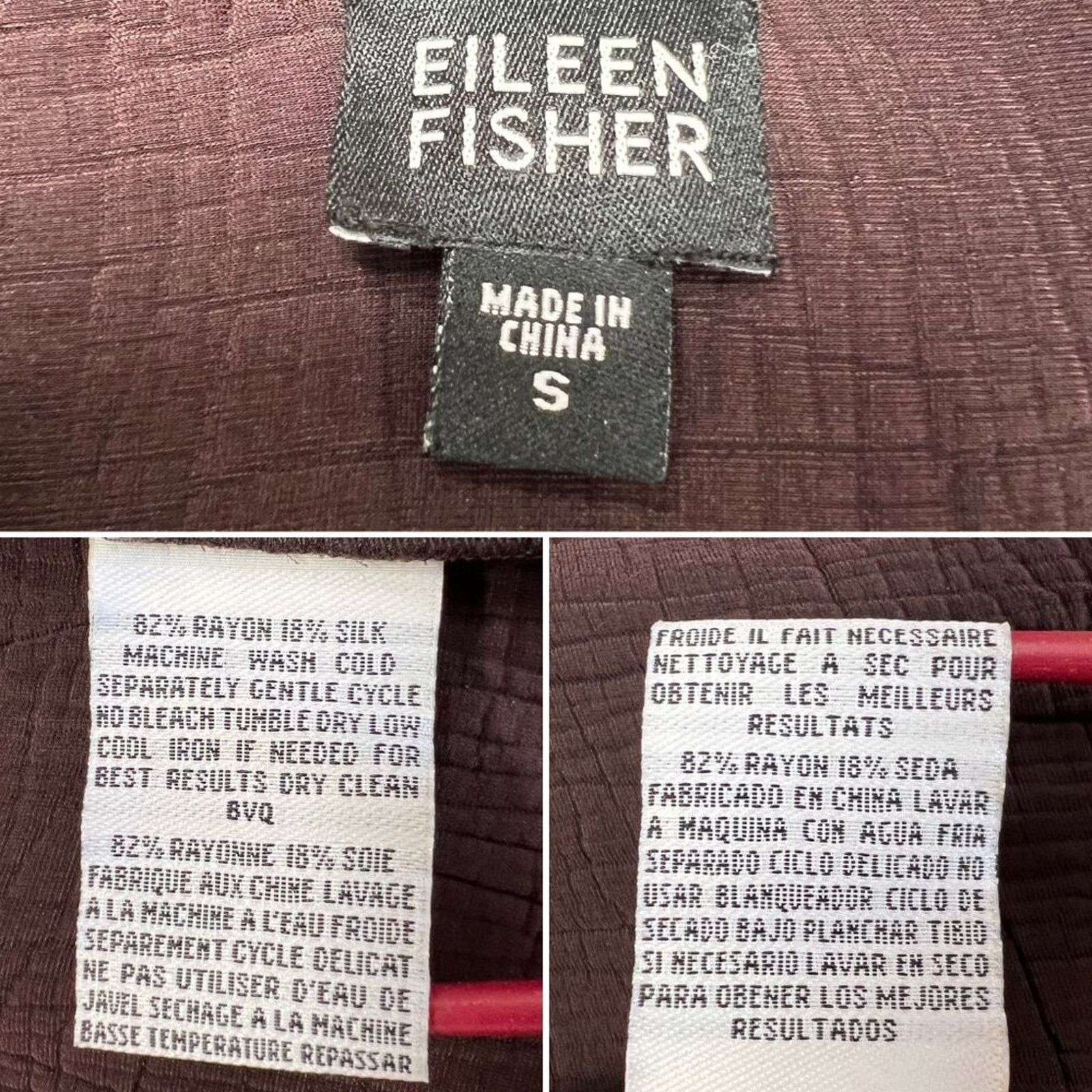 Eileen Fisher Eileen Fisher Silk Sponge Jacket Maroon Brown S Size S / US 4 / IT 40 - 8 Thumbnail