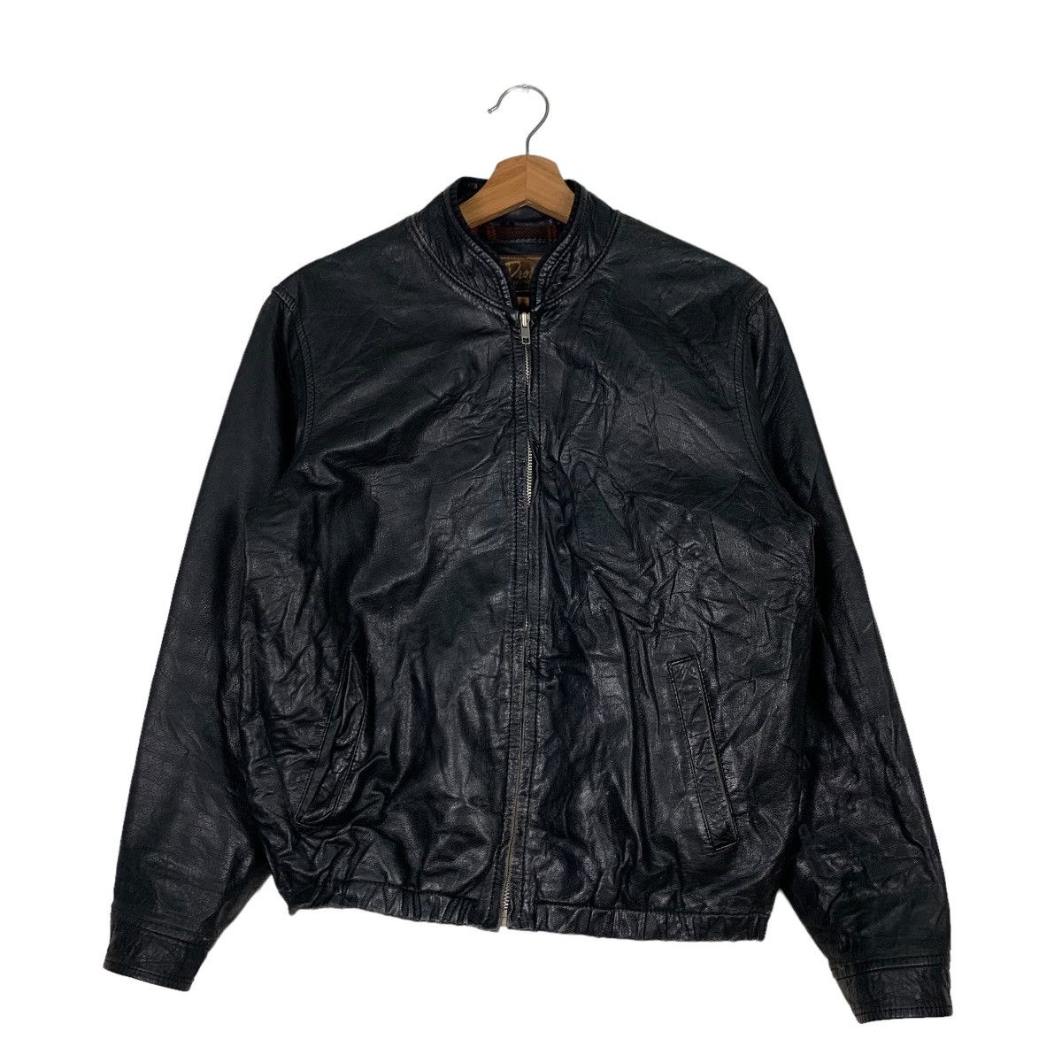 Japanese Brand 90's PROS LEATHER WEAR Tartan Lined Leather Jacket #0058-C4 Size US L / EU 52-54 / 3 - 1 Thumbnail