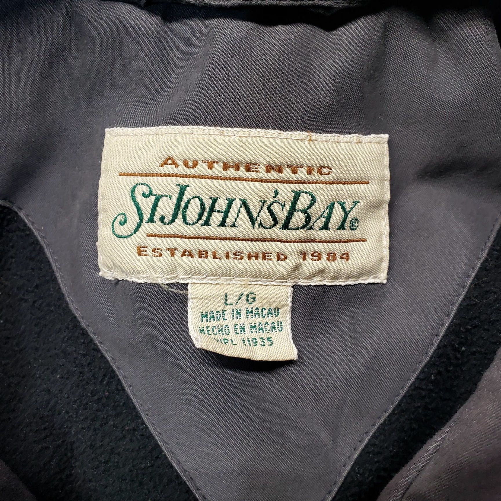 Vintage St John's Bay Jacket Mens L Gray Fleece Lined Long Zip Stand-Up Collar Casual Fashion 90s Modern Size US L / EU 52-54 / 3 - 3 Thumbnail