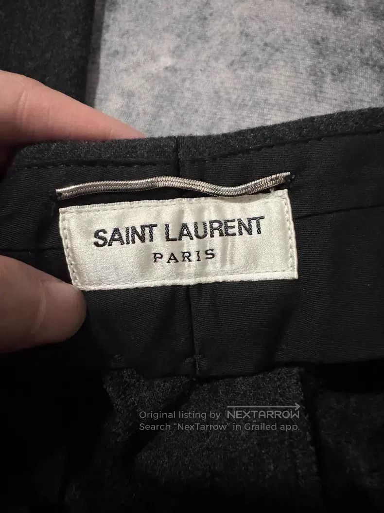 Saint Laurent Paris Saint Laurent Paris Black and Grey Wool Tweed Straight Tro Size US 30 / EU 46 - 6 Thumbnail