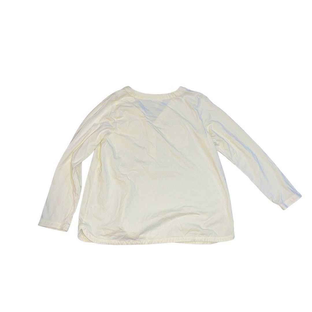 J. Jill Long Long Sleeve V-Neck Henley Butter Yellow Blouse SZ MP Size M / US 6-8 / IT 42-44 - 2 Thumbnail