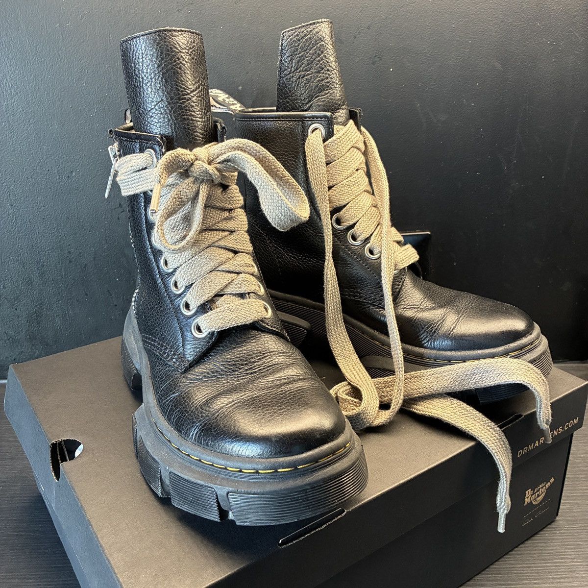 RICK OWENS DOC MARTINS MEGA LACE