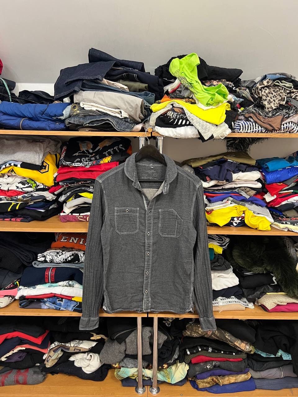 Allsaints Allsaints Luxury Abstract Y2K Grey Rare Shirt Button Ups Size US S / EU 44-46 / 1 - 1 Thumbnail