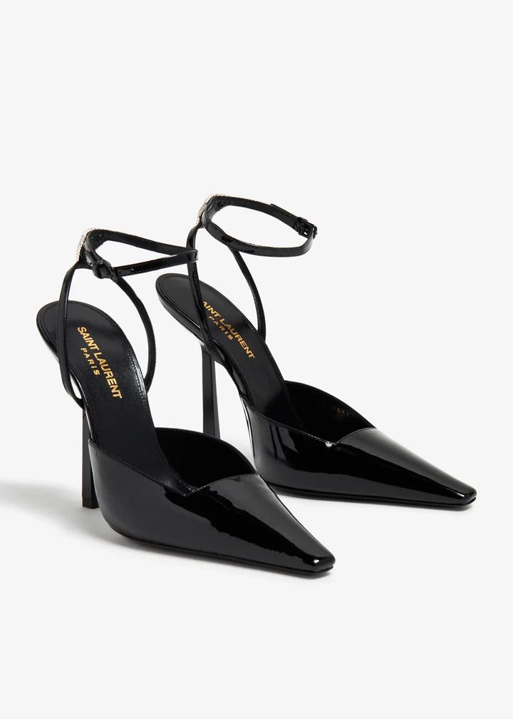 Saint Laurent Paris oc11z1225 763377 Anouk Pumps in Patent Leather in Black Size US 8 / IT 38 - 4 Thumbnail