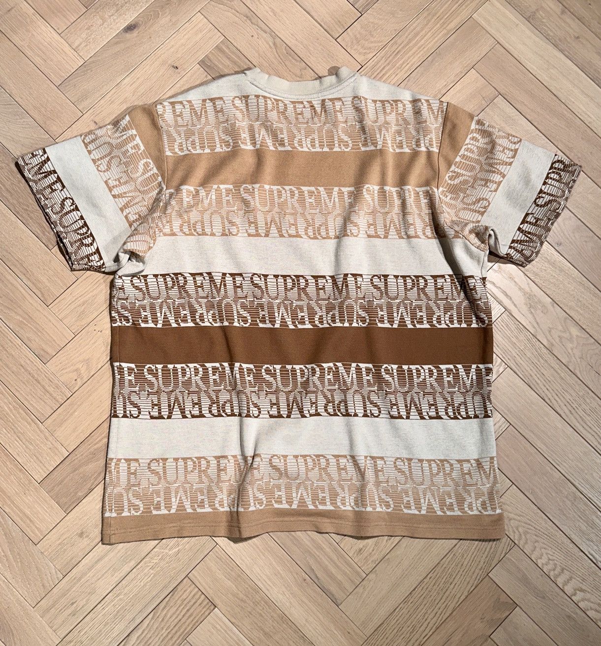 Supreme Supreme Text Stripe Jacquard S/S Top Size US XL / EU 56 / 4 - 2 Thumbnail