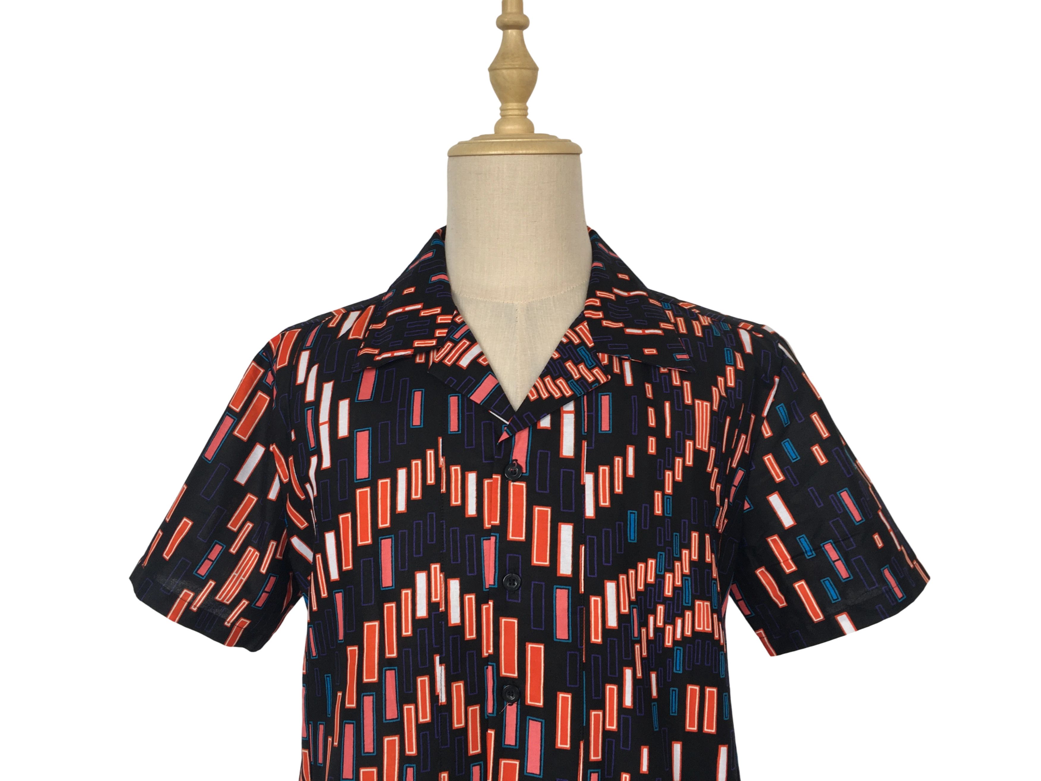 Other African Wax Print Men Shirt Short Sleeves Summer Size US XL / EU 56 / 4 - 4 Thumbnail