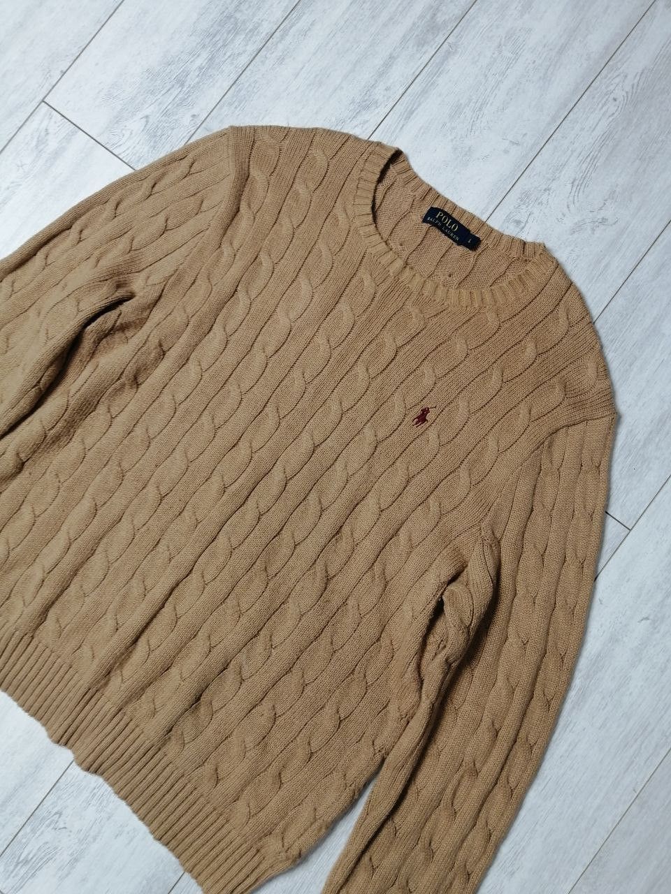 Polo Ralph Lauren × Vintage Polo Ralph Lauren Mens Kable Knit Cotton Sweater Size US L / EU 52-54 / 3 - 3 Thumbnail