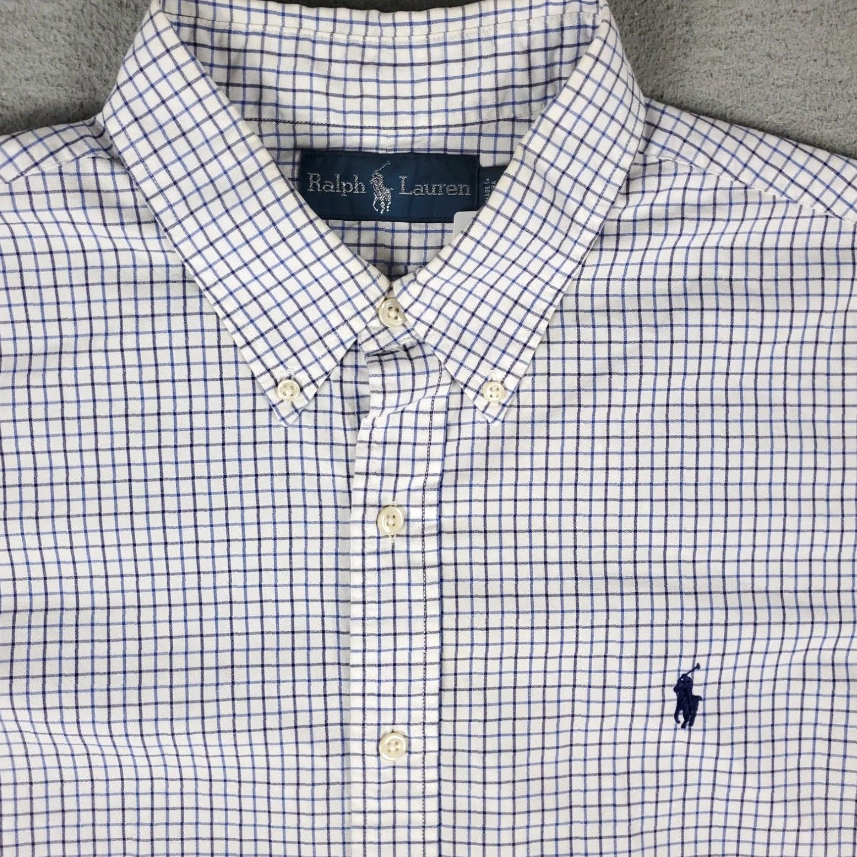 Ralph Lauren Ralph Lauren Casual Button-Up Shirt Mens XL Blue White Check Long Sleeve Size US XL / EU 56 / 4 - 2 Thumbnail