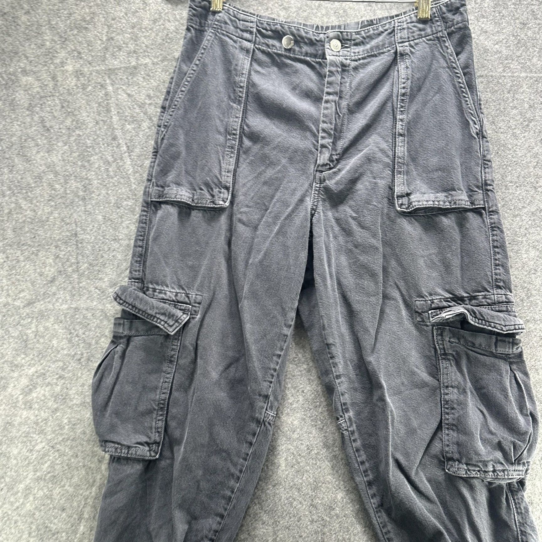 Allsaints AllSaints Frieda Denim Cargo Jogger Trousers Womens 10 Gray Elastic Waist Pockets Tapered Cuffed Denim Casual Pants Size 32" / US 10 / IT 46 - 5 Thumbnail