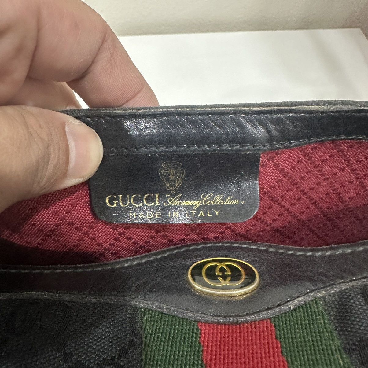 Gucci ‼️YES‼️ VINTAGE GUCCI SHERRY LINE GG CANVAS MONOGRAM POUCH BAG Size ONE SIZE - 9 Thumbnail