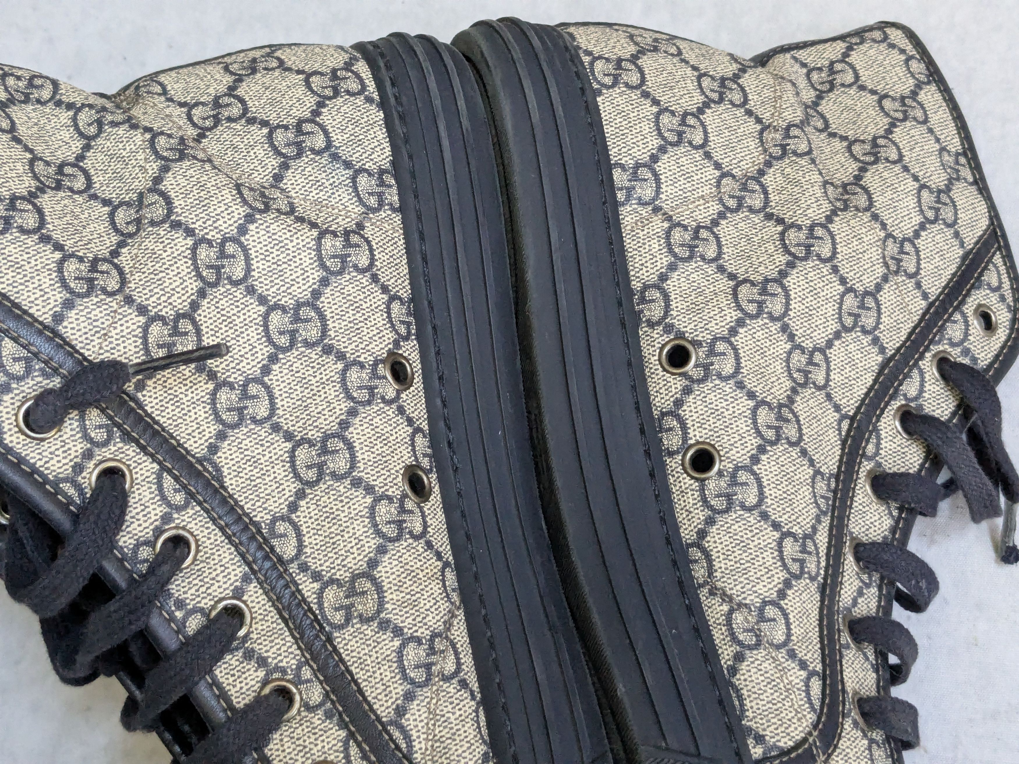 Gucci Gucci Monogram Sneakers Navy Blue 9.5 High Tops Size US 9.5 / EU 42-43 - 16 Thumbnail