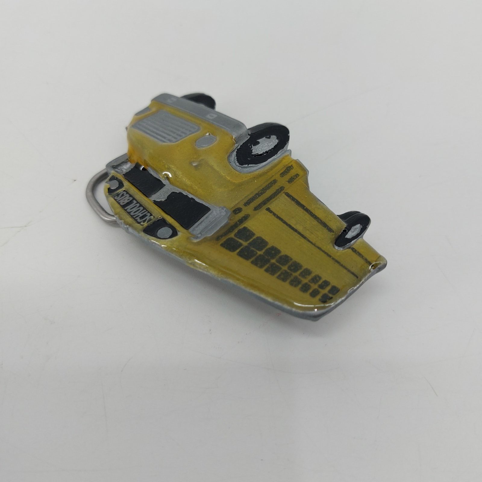 Vintage Great American Buckle Belt Buckle Yellow Enamel School Bus Size ONE SIZE - 5 Thumbnail