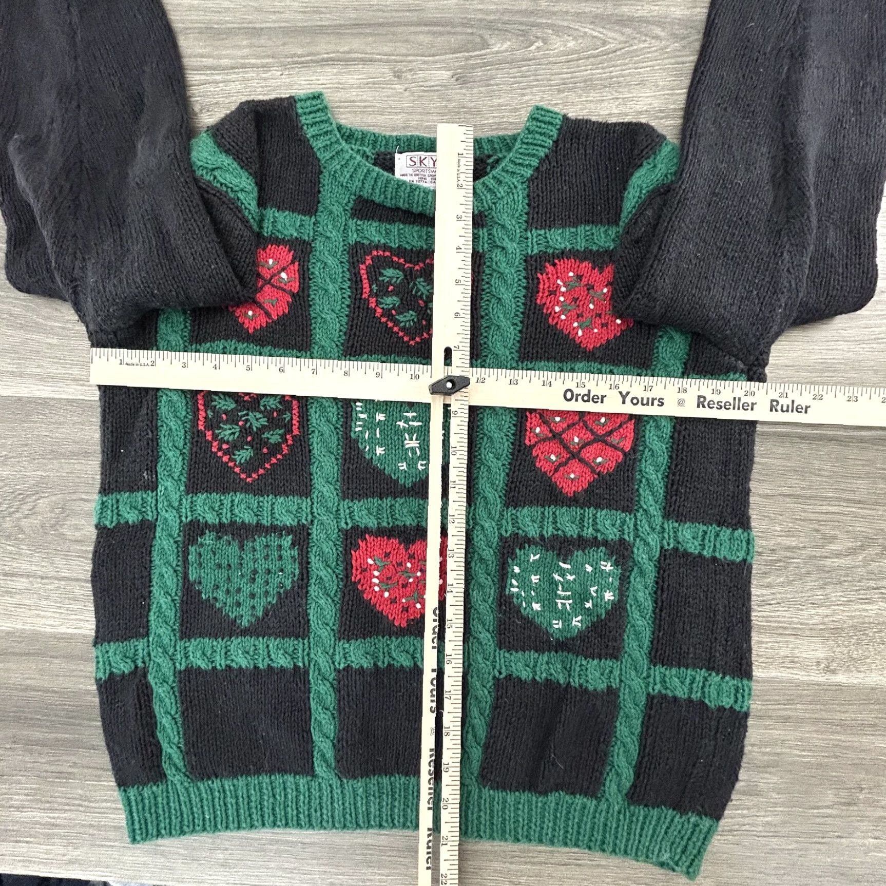 Vintage VINTAGE Grandma Sweater Womens Medium Heart Cherry Coquette Grunge 90s Size M / US 6-8 / IT 42-44 - 3 Thumbnail