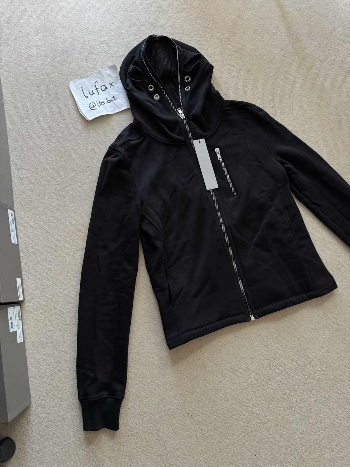 Rick Owens NEW | * SAMPLE * FW22 STROBE RUNWAY GIMP ZIP UP WITH EYELETS Size US M / EU 48-50 / 2 - 3 Thumbnail