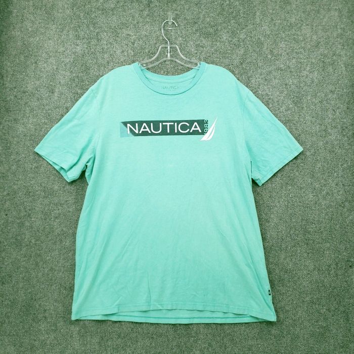 Nautica Nautica T-Shirt Mens XL Green Logo Classic Fit Crew Neck