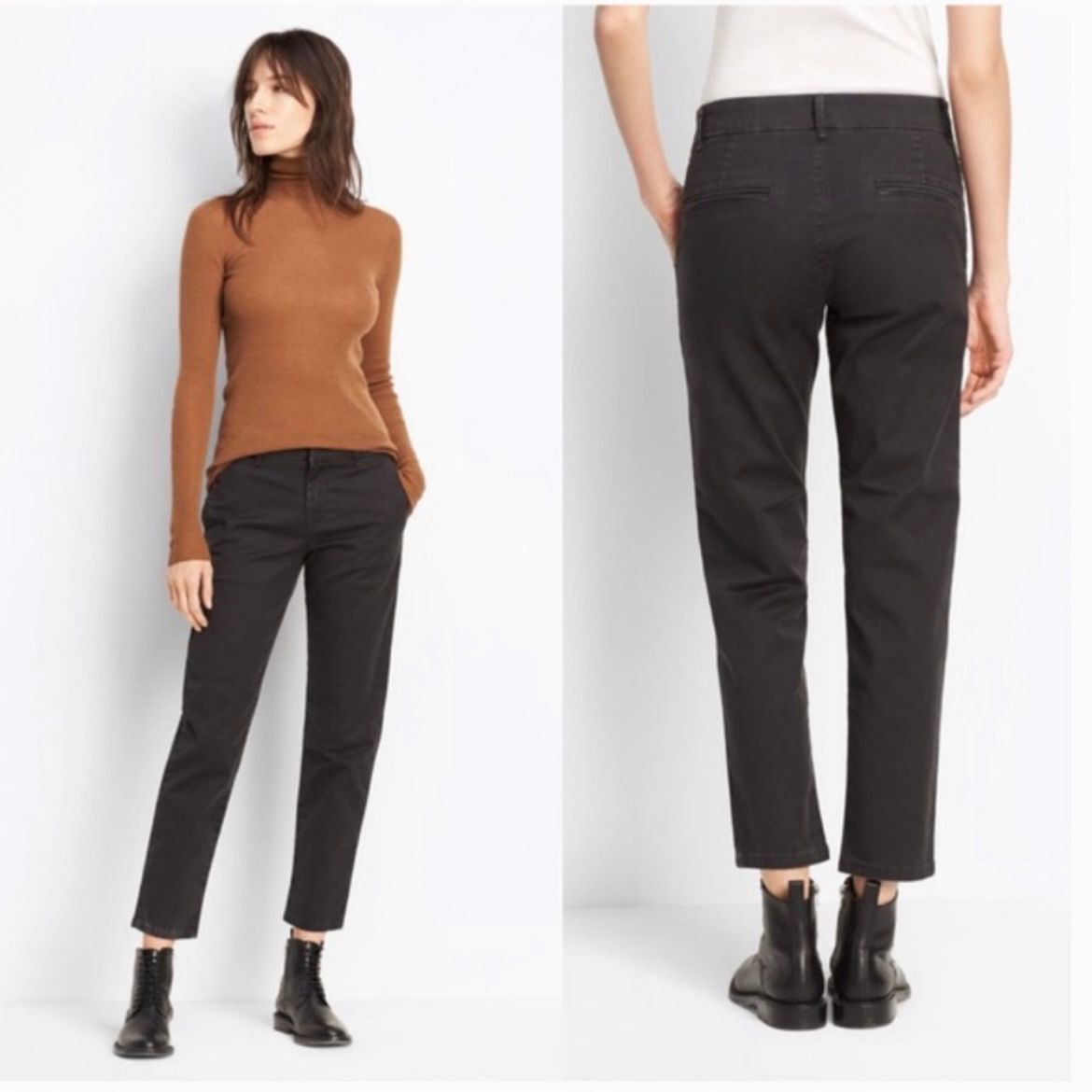 Vince Vince. Straight Leg Faded Black Skinny Pants Grunge Style Je Size 27" / US 4 / IT 40 - 14 Thumbnail
