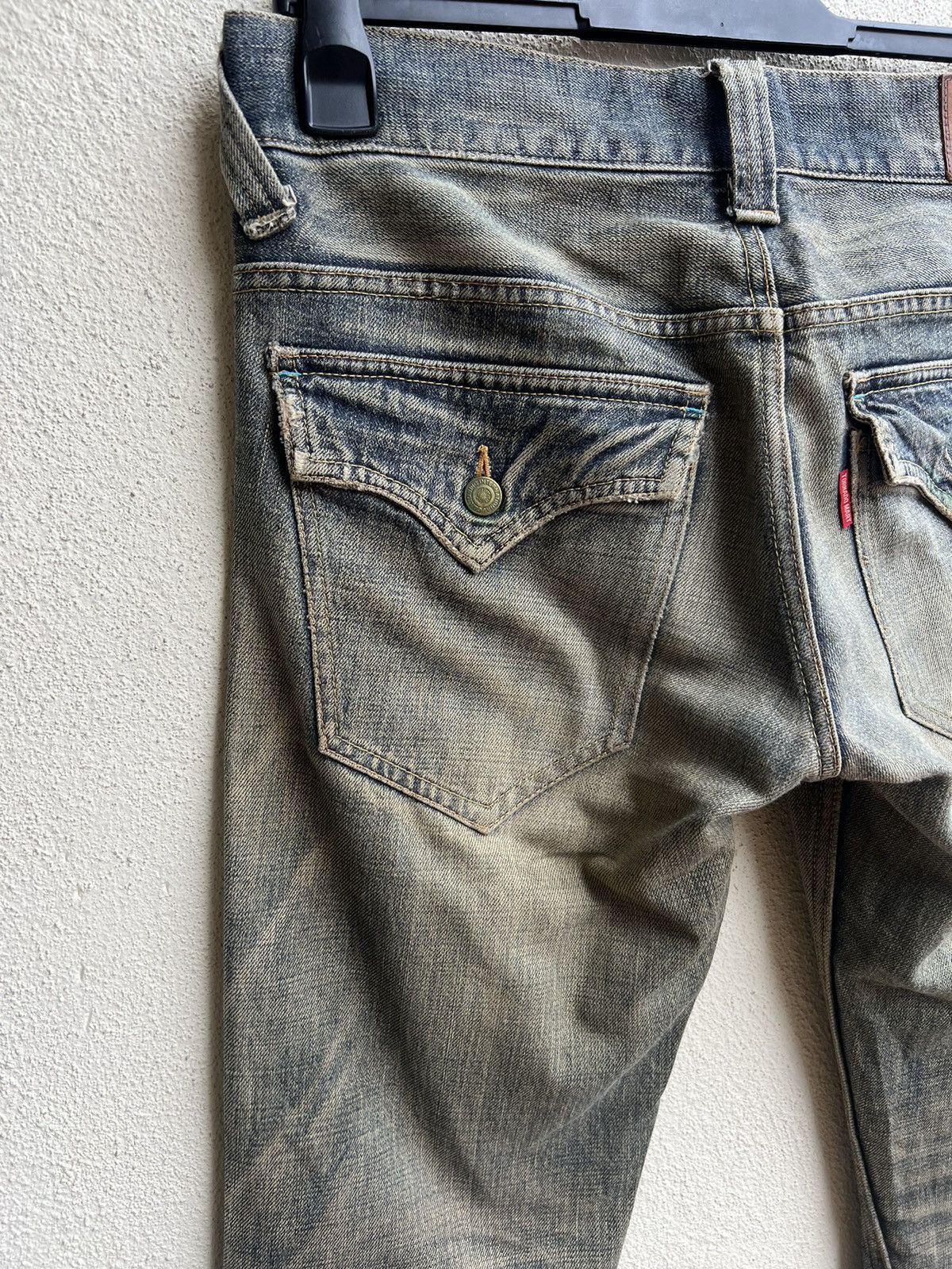 Vintage Vintage Tornado Mart Japan Distress Mud Denim Flare Jeans Size US 31 - 17 Thumbnail