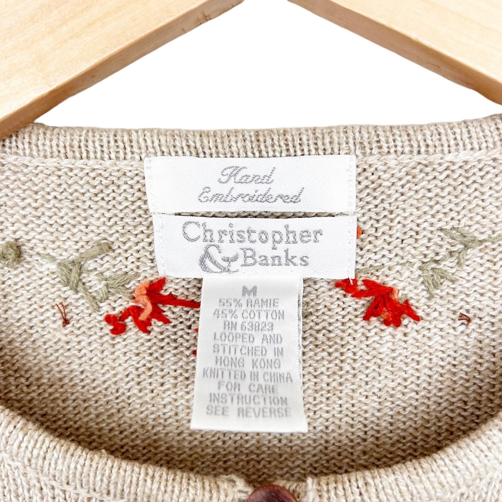 Other Vintage Christopher & Banks Hand Embroidered Sweater Sz M Size M / US 6-8 / IT 42-44 - 2 Thumbnail