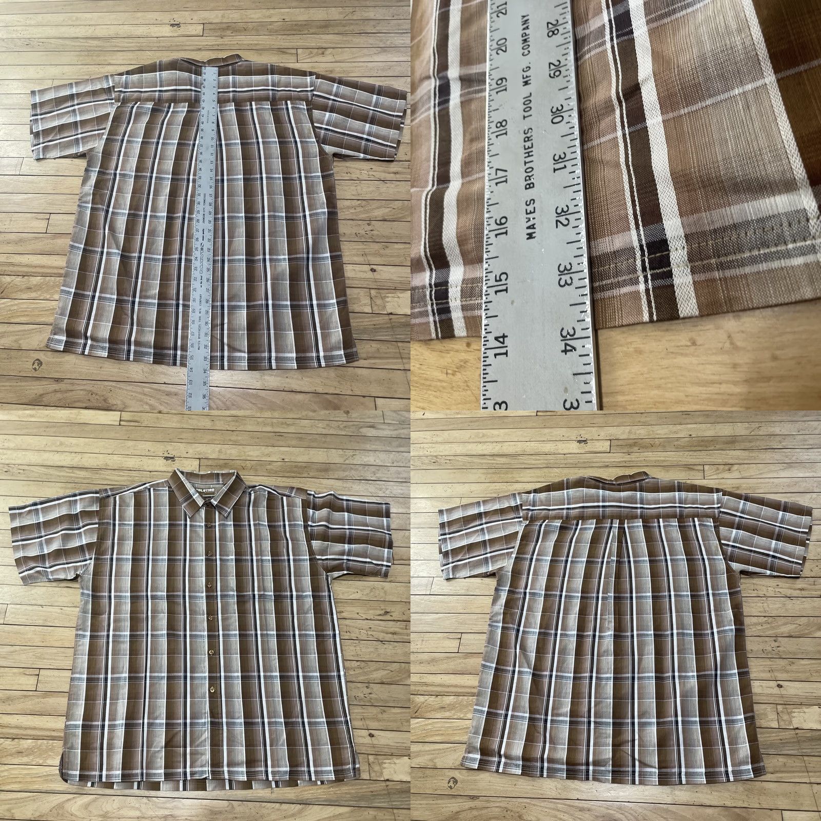 Vintage VINTAGE Evolution in Design Button Shirt Men 2XL Brown Western Plaid 70s 90s XXL 54" Short Sleeve Button-Up Collared Mens Size US XXL / EU 58 / 5 - 8 Thumbnail