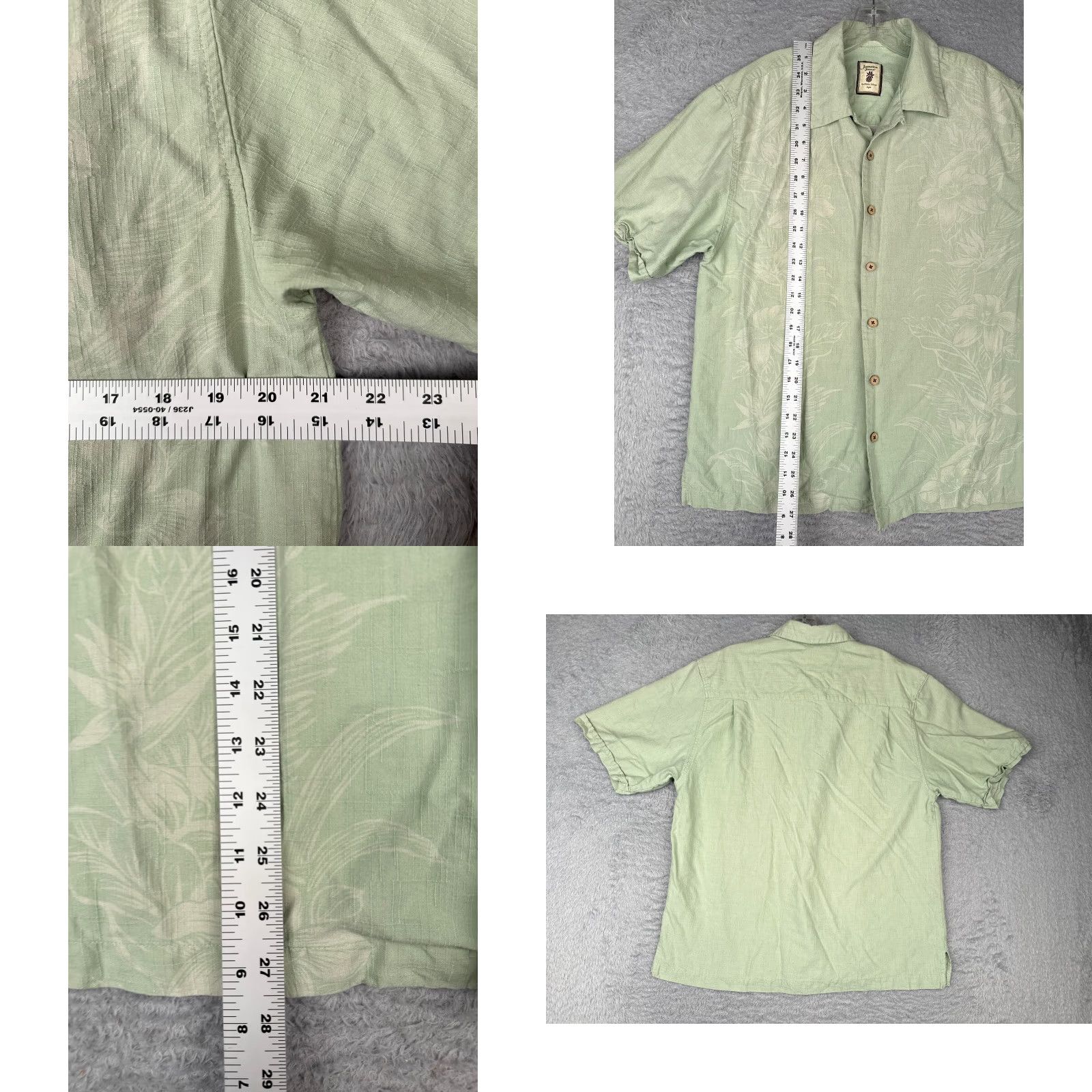 Vintage Jamaica Jaxx Shirt Men M Green Floral 100% Silk Button Up Hawaiian Pocket Shirt Size US M / EU 48-50 / 2 - 8 Thumbnail