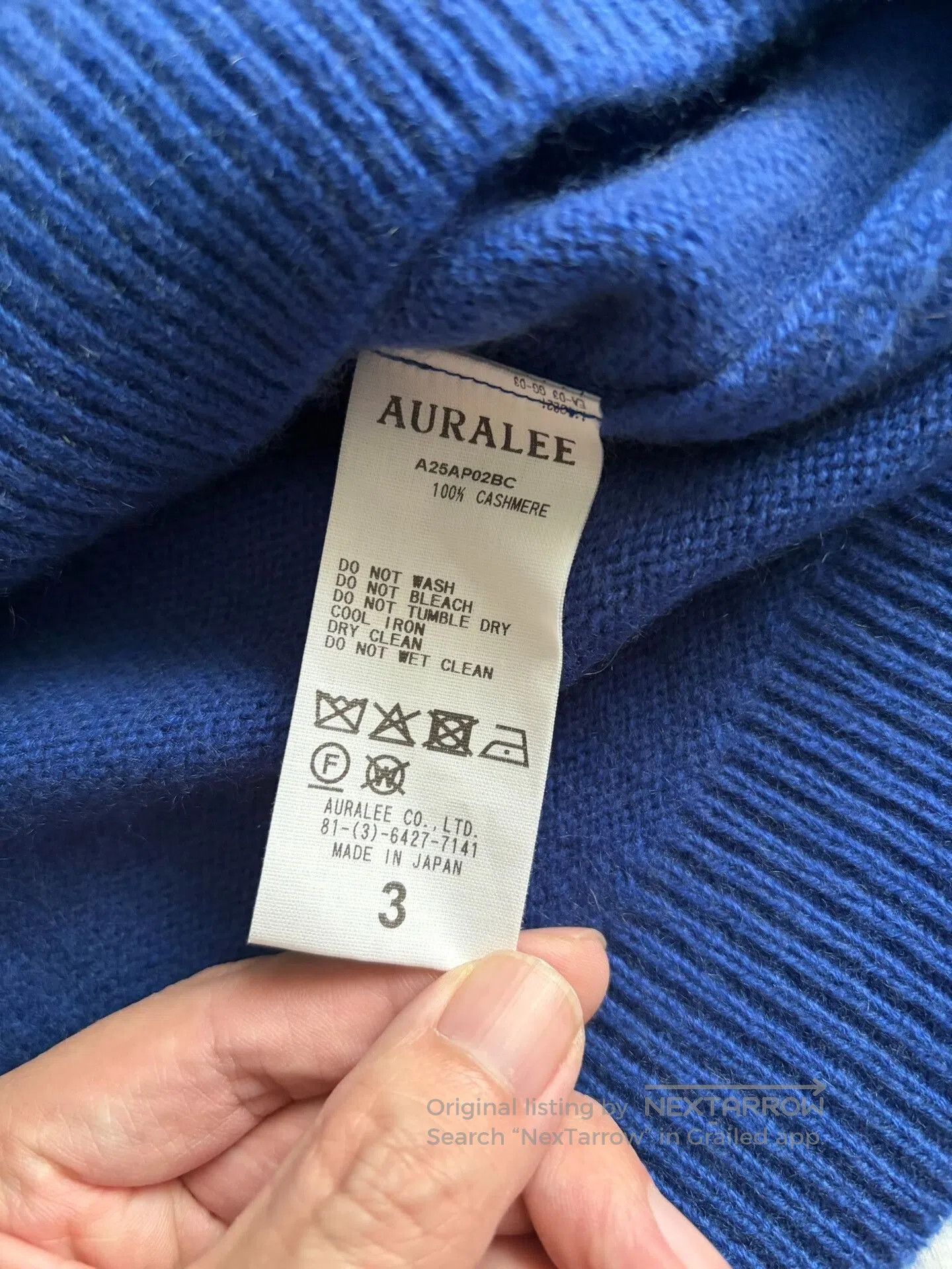 Auralee Auralee 25AW Blue Cashmere Sweater. Size US M / EU 48-50 / 2 - 5 Thumbnail