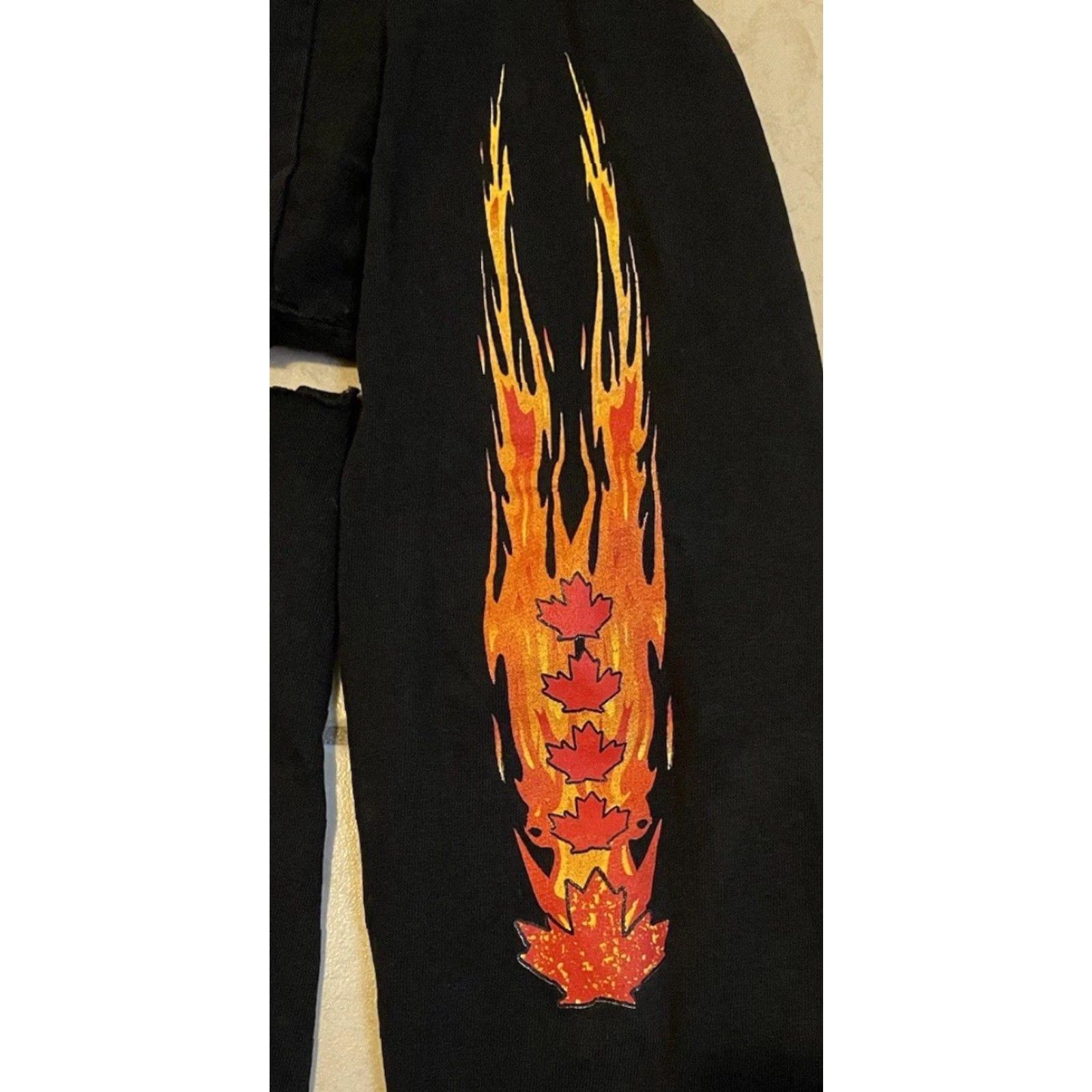 JNCO Vtg Thrashed Faded Flame Shirt L Grunge Biker Punk Fire Skate Surf Y2K 90s Jnco Size US L / EU 52-54 / 3 - 4 Thumbnail