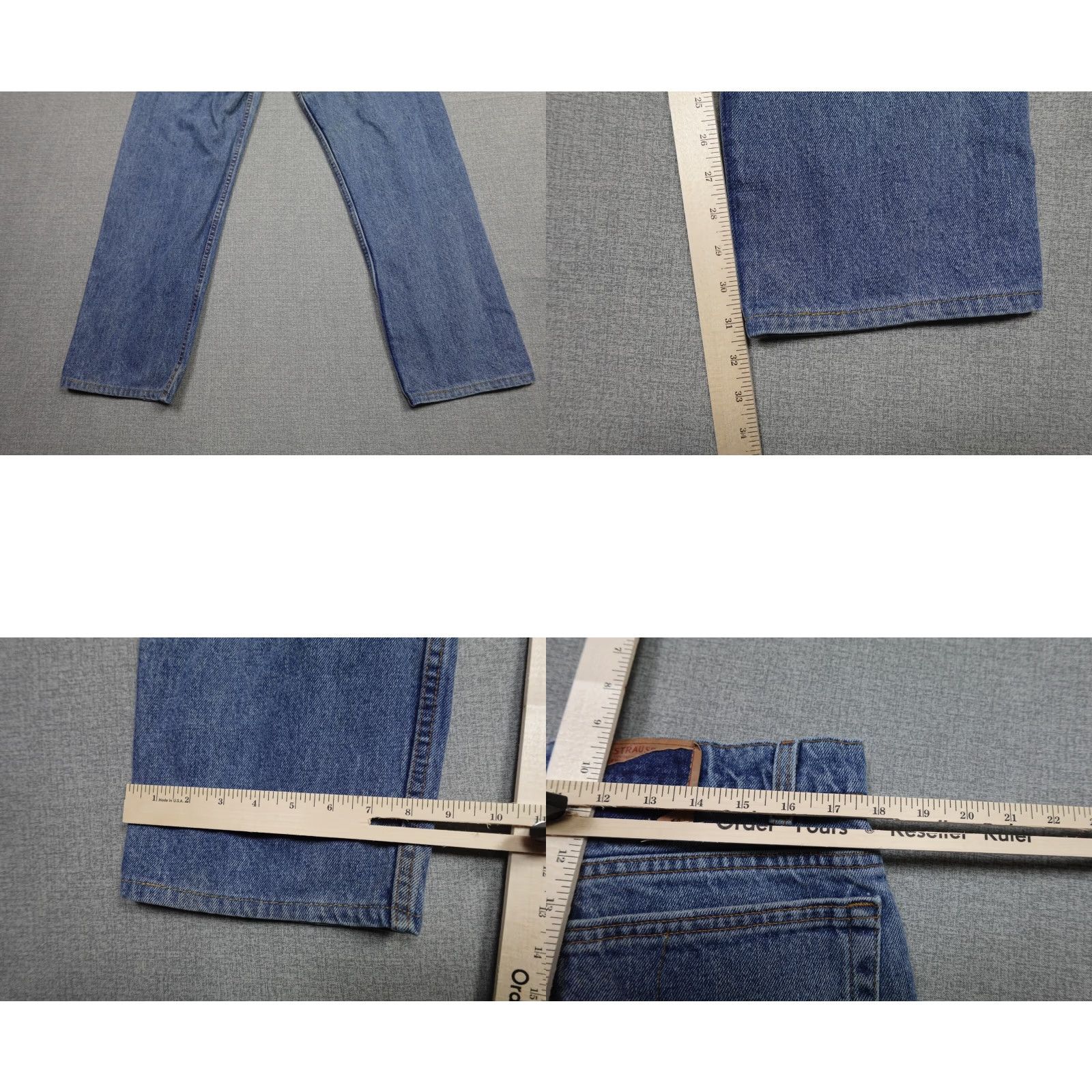 Levi's Levi's 505 Jeans Mens 36x32 Blue Regular Fit Straight Leg Light Wash Vintage Size US 36 / EU 52 - 8 Thumbnail