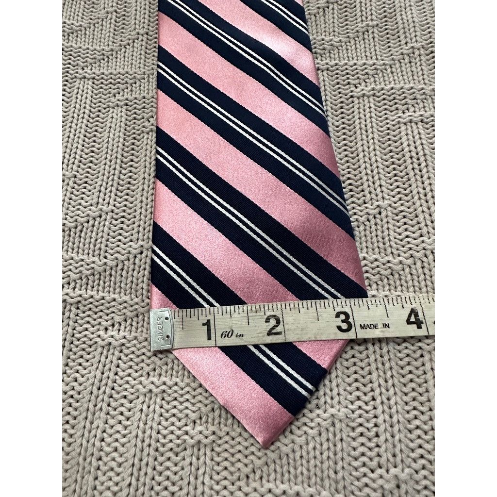 Nautica Nautica pink and navy striped silk tie Size ONE SIZE - 5 Thumbnail