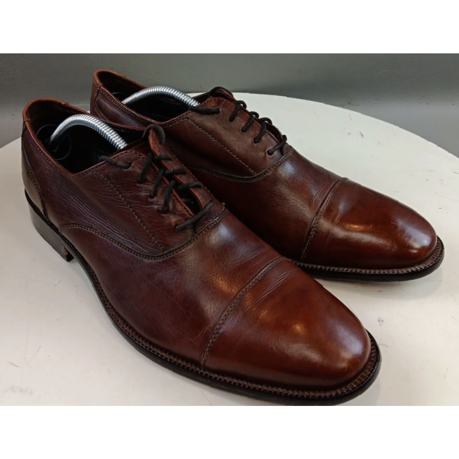 Cole Haan Cole Haan Nike Air Shoes Men 11 M Brown Cap Toe Oxford Leather Workwear Shoes Size ONE SIZE - 2 Thumbnail