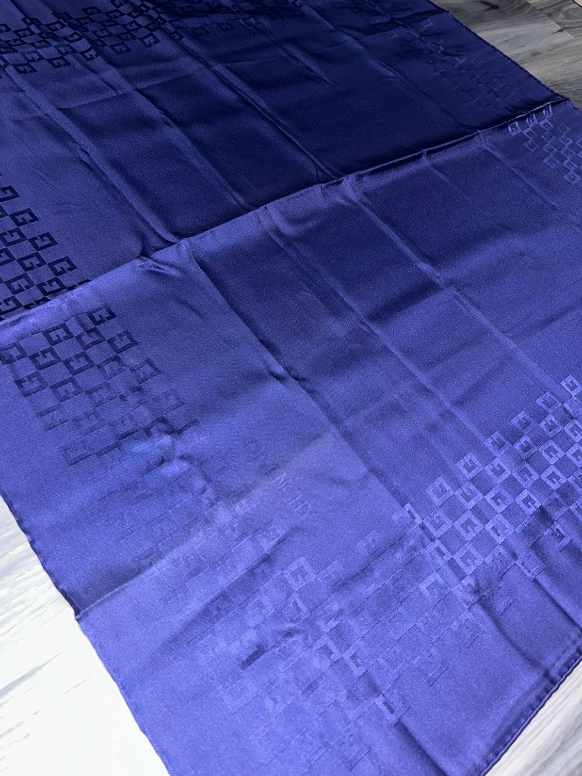 Givenchy Vintage Givenchy G logo Blue Silk Scarf w COA Size ONE SIZE - 8 Thumbnail