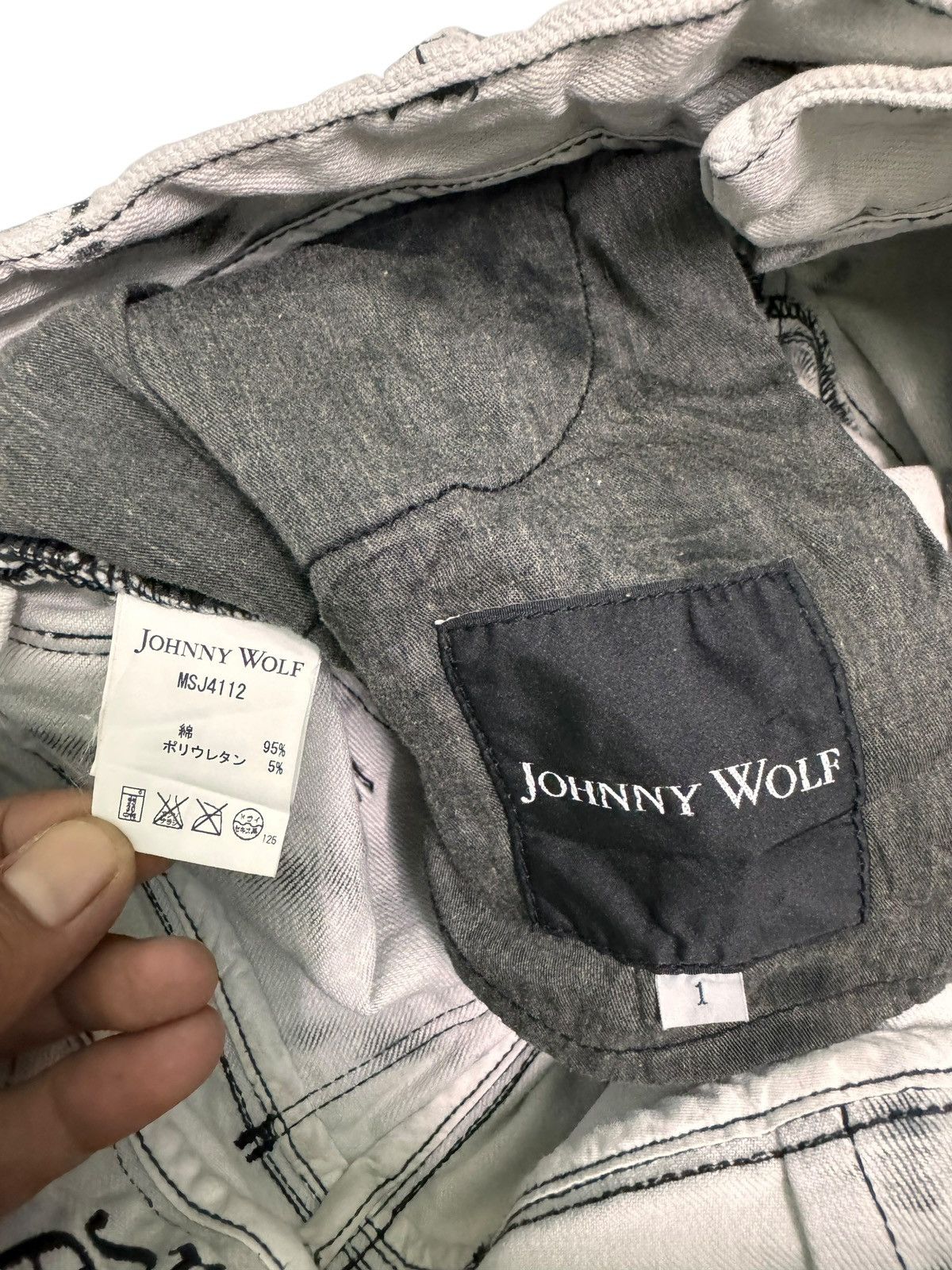 Japanese Brand ⚡️⚡️Johnny Wolf Abstract Whiskered Skinny zipper Leg Jeans Size US 30 / EU 46 - 15 Thumbnail