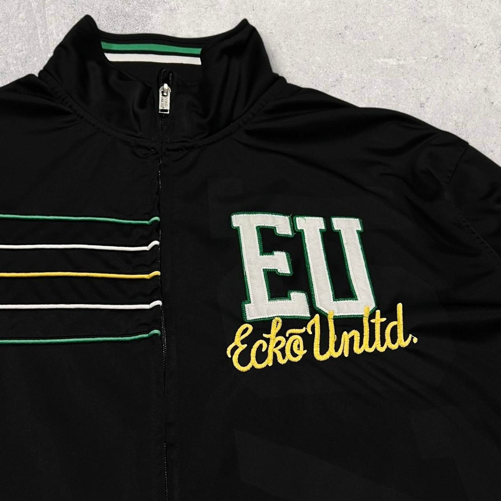 Ecko Unltd. Eckō Unltd. Black Striped Zip-Up Track Jacket Size US XL / EU 56 / 4 - 2 Thumbnail